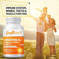 Vitamin D3 Supplement - Cell Growth, Bone Regeneration, Immune Support, Strong Bones and Nervous System Health